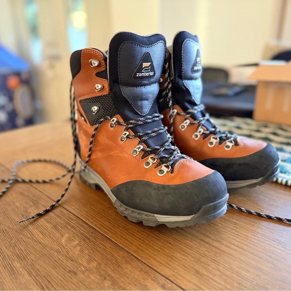 Zamberlan Men's Black and Orange Hiking Boots